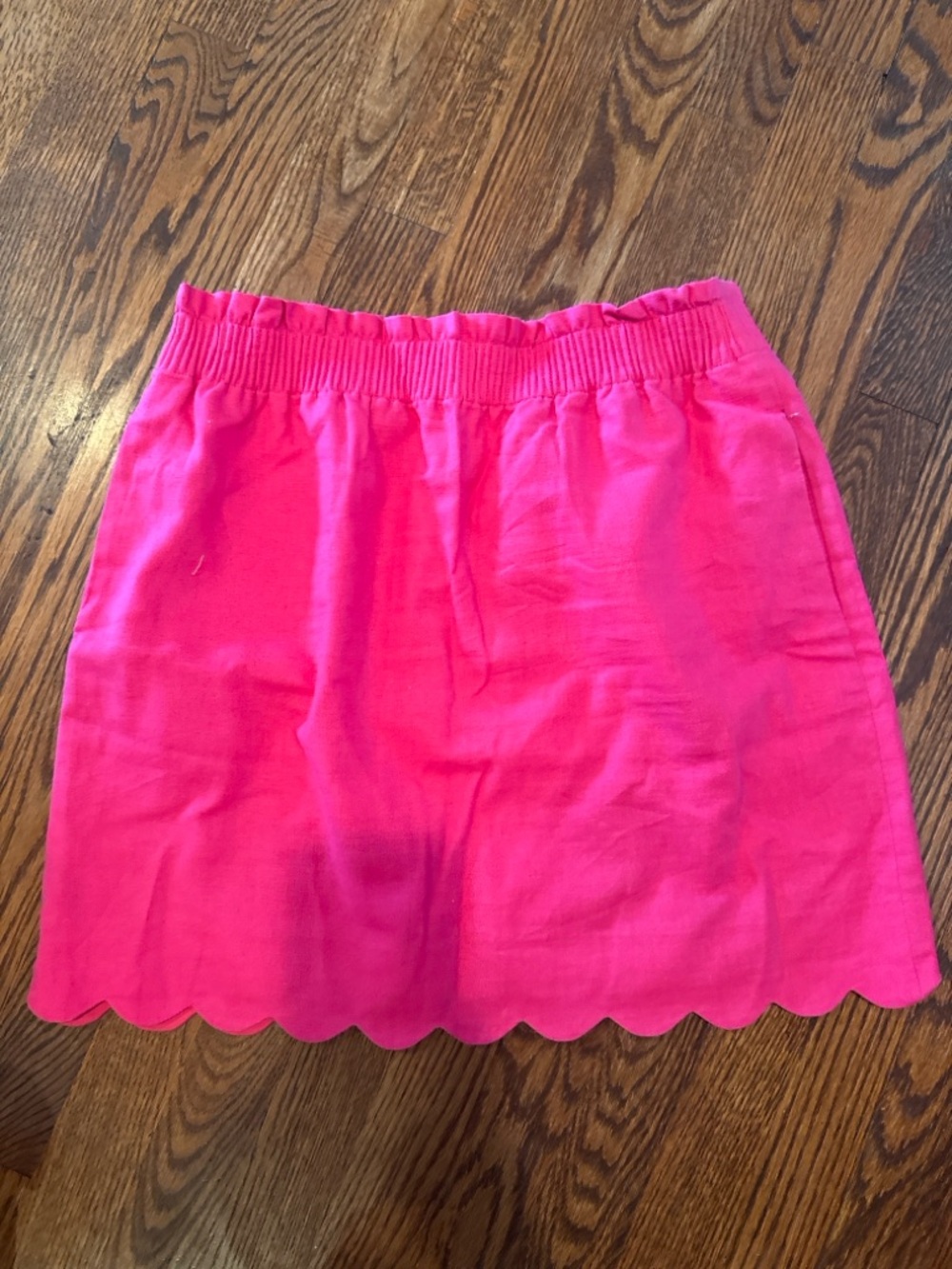 J. Crew Hot Pink Scalloped Hem Mini Skirt